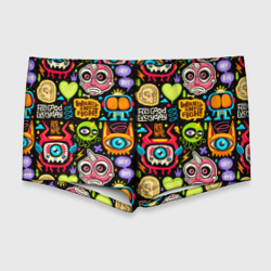 Мужские купальные плавки 3D Feel good every day motivation monsters pattern