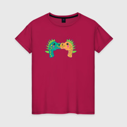 Головы двух дракончиков – Женская футболка хлопок с принтом купить