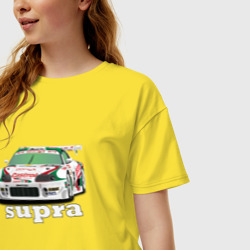 Женская футболка хлопок Oversize Toyota Supra Castrol 36 - фото 2