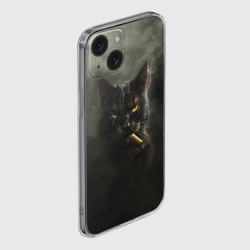 Чехол для iPhone 15 силиконовый с защитой камеры Кот - Бегемот - фото 2