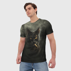 Мужская футболка 3D Кот - Бегемот - фото 2