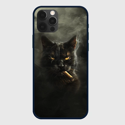 Чехол для iPhone 12 Pro с принтом Кот - Бегемот Чехол для iPhone 12 Pro Кот - Бегемот