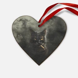 Деревянная игрушка Сердце Кот - Бегемот