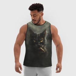 Мужская спортивная майка 3D Кот - Бегемот - фото 2