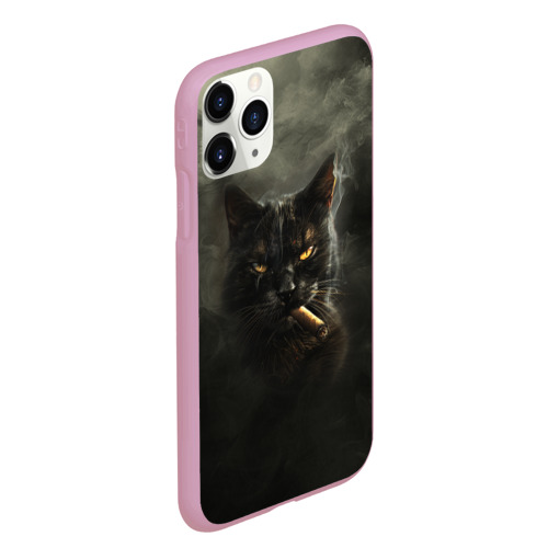 Чехол для iPhone 11 Pro Max матовый Кот - Бегемот, цвет розовый - фото 3