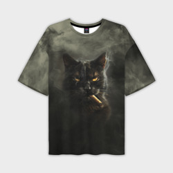 Мужская футболка oversize 3D Кот - Бегемот