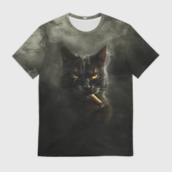 Мужская футболка 3D Кот - Бегемот