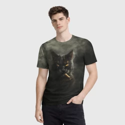 Мужская футболка 3D Кот - Бегемот - фото 2