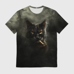 Мужская футболка 3D Кот - Бегемот
