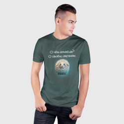 Мужская футболка 3D Slim Круглая овечка: о чем думаешь, о своем овечном - фото 2