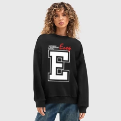 Женский свитшот oversize без начеса хлопок Егор - человек с большой буквы - фото 2