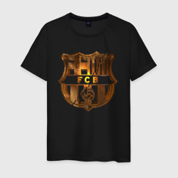 Фк Барселона 3D gold – Мужская футболка хлопок с принтом купить со скидкой в -20%