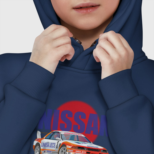 Детское худи Oversize хлопок Nissan Skyline GTR 32, цвет темно-синий - фото 7