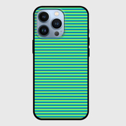Чехол для iPhone 13 Pro Зелёный в синюю полоску