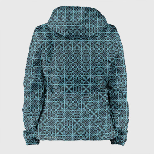 Женская куртка 3D Бирюзовый цветочный узор паттерн, цвет черный - фото 2