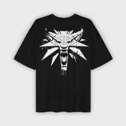 Мужская футболка oversize 3D Логотип волка с подтеками - Ведьмак 3