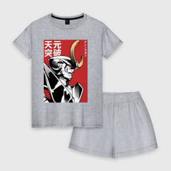 Женская пижама с шортиками хлопок Гуррен-Лаганн пронзающий небеса