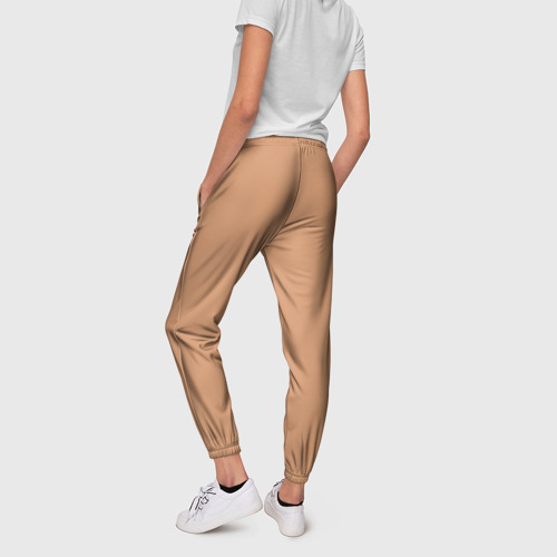 Женские брюки 3D Однотонный бежевый цвет загара, цвет 3D печать - фото 4