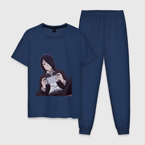 Мужская пижама хлопок Госпожа Кагуя Исигами Ю, цвет темно-синий