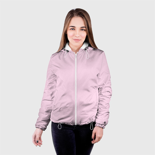 Женская куртка 3D Однотонный светло-розовый, цвет белый - фото 3