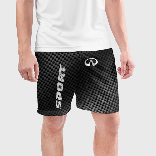 Мужские шорты спортивные Infiniti sport carbon, цвет 3D печать - фото 3