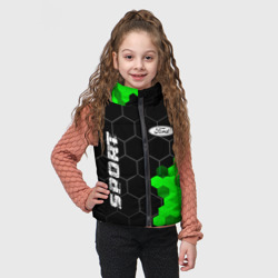 Детский жилет утепленный 3D Ford green sport hexagon - фото 2