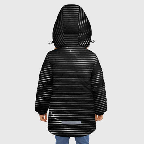 Зимняя куртка для девочек 3D с принтом Fiat sport metal, вид сзади #2