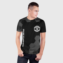 Мужская футболка 3D Slim Manchester United sport на темном фоне вертикально - фото 2