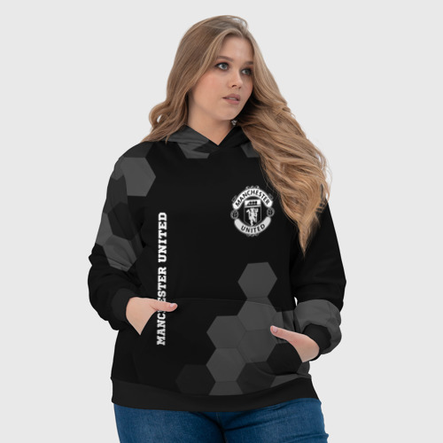 Женская толстовка 3D Manchester United sport на темном фоне вертикально, цвет 3D печать - фото 6