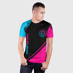 Мужская футболка 3D Slim Leicester City - neon gradient вертикально - фото 2