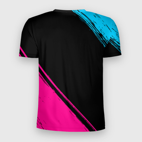 Мужская футболка 3D Slim Leicester City - neon gradient вертикально, цвет 3D печать - фото 2
