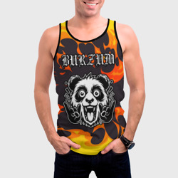 Мужская майка 3D Burzum рок панда и огонь - фото 2
