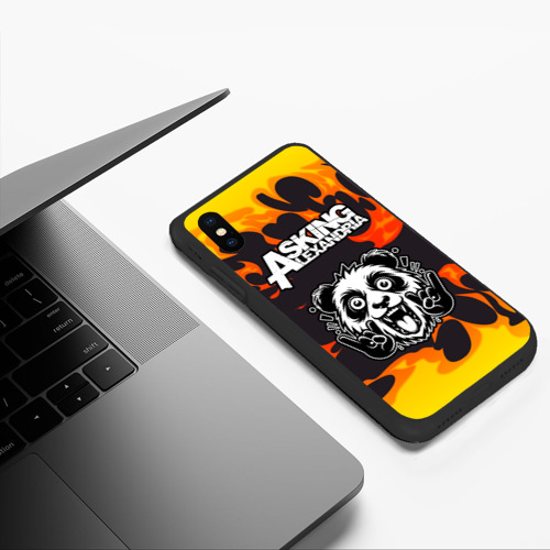 Чехол для iPhone XS Max матовый Asking Alexandria рок панда и огонь - фото 5