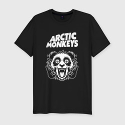 Мужская футболка хлопок Slim Arctic Monkeys rock panda