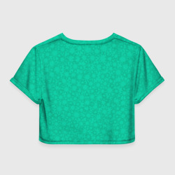 Топик (короткая футболка или блузка, не доходящая до середины живота) с принтом Паттерн звездочки для женщины, вид сзади №1. Цвет основы: белый