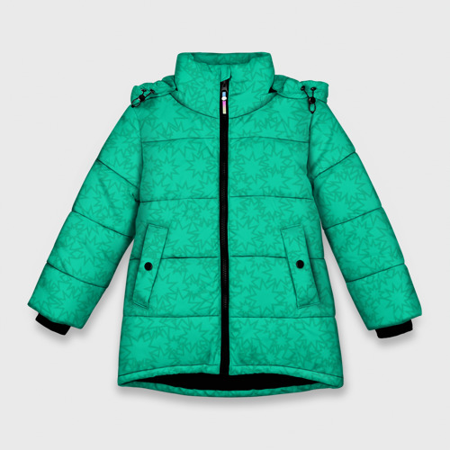 Зимняя куртка для девочек с принтом Паттерн звездочки, вид спереди №1