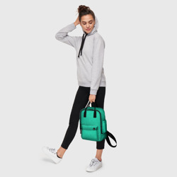 Рюкзак с принтом Паттерн звездочки для женщины, вид на модели спереди №4. Цвет основы: белый