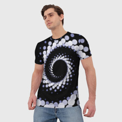Мужская футболка 3D Спираль из окружностей - фото 2