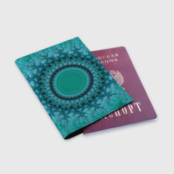 Обложка для паспорта матовая кожа Круговой фрактал - фото 2