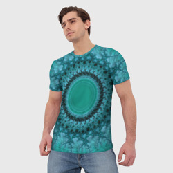 Мужская футболка 3D Круговой фрактал - фото 2