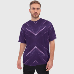 Мужская футболка oversize 3D Космические треугольники икс - фото 2