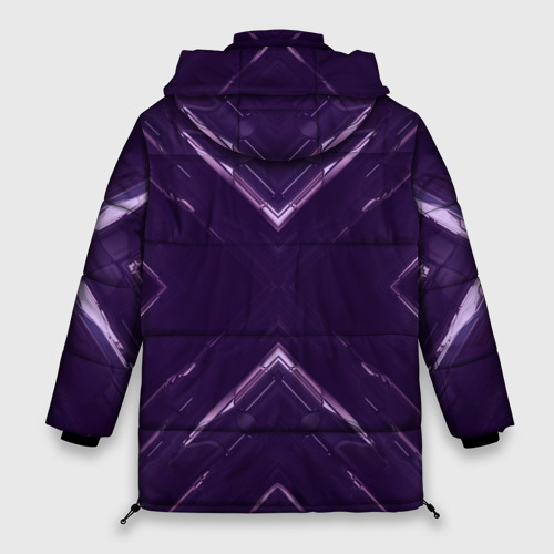 Женская зимняя куртка 3D с принтом Космические треугольники икс, вид сзади #1