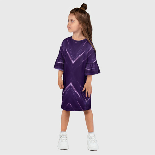 Детское платье 3D с принтом Космические треугольники икс, фото на моделе #1