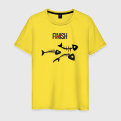 Finish, скелеты рыб – Мужская футболка хлопок с принтом купить со скидкой в -20%