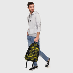 Рюкзак с принтом Геометрические фракталы для любого человека, вид спереди №5. Цвет основы: белый