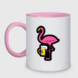 Кружка двухцветная Фламинго и пивко