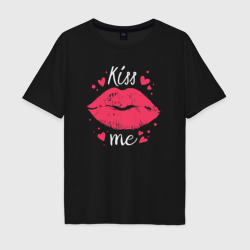 Мужская футболка хлопок Oversize Kiss me