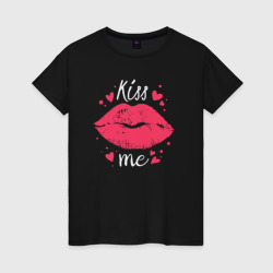 Женская футболка хлопок Kiss me