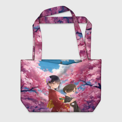 Пляжная сумка 3D Кётаро и Анна - Опасность в моём сердце