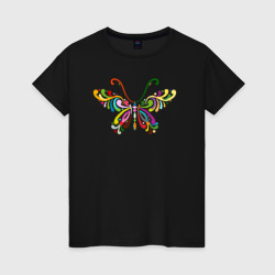 Бабочка в цвете – Женская футболка хлопок с принтом купить со скидкой в -20%